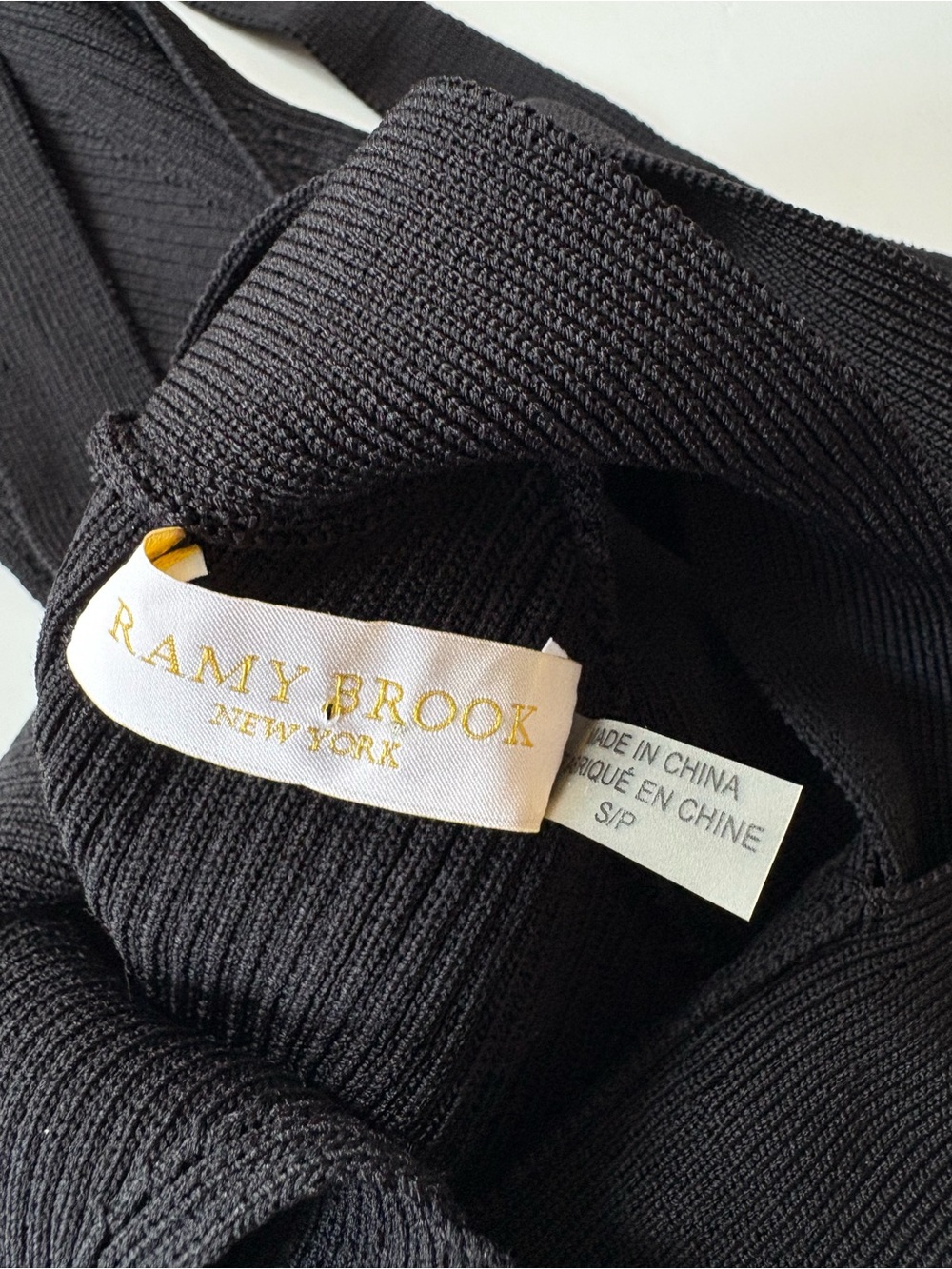 Ramy Brook || Mackenzie Strappy Back Ribbed Knit Tank Black Small - Picture 6 of 9